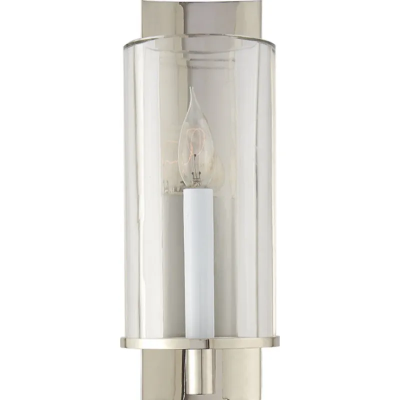 AERIN Truffaut Single Sconce Polished Nickel with Clear Glass Wall Light W5.25" x H14.5"