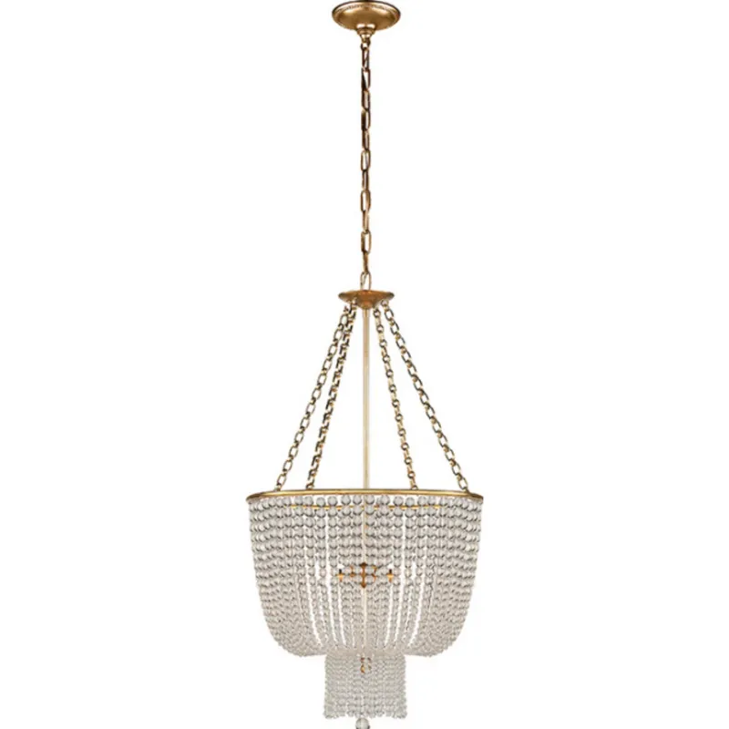 AERIN Jacqueline Chandelier in Hand-Rubbed Antique Brass with Clear Glass Ceiling Light W19" x H35"