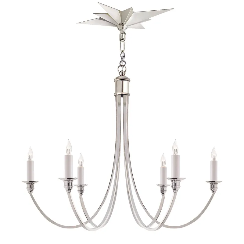 Eric Cohler Venetian Medium Chandelier in Polished Nickel Ceiling Light W27" x H23"