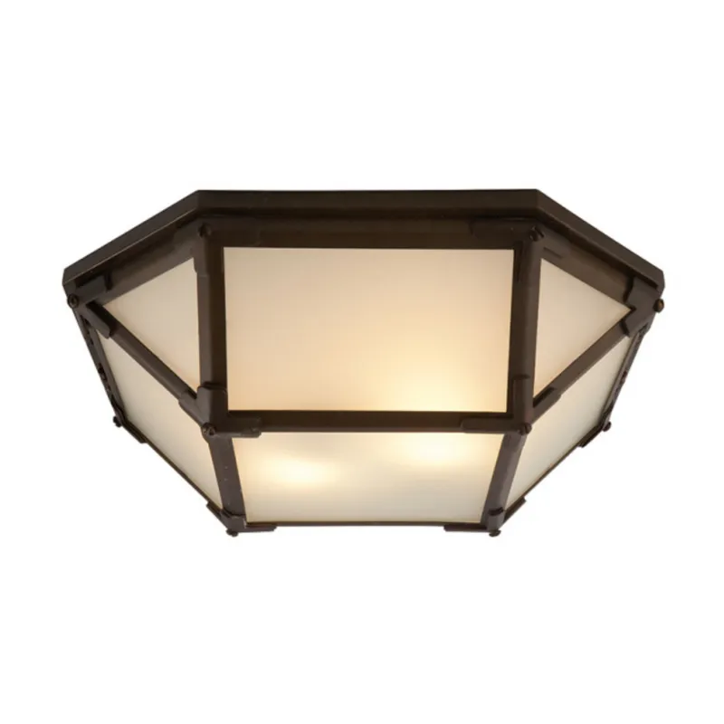 Suzanne Kasler Morris Flush Mount in Antique Zinc with Frosted Glass Ceiling Light W15.5" x H5"