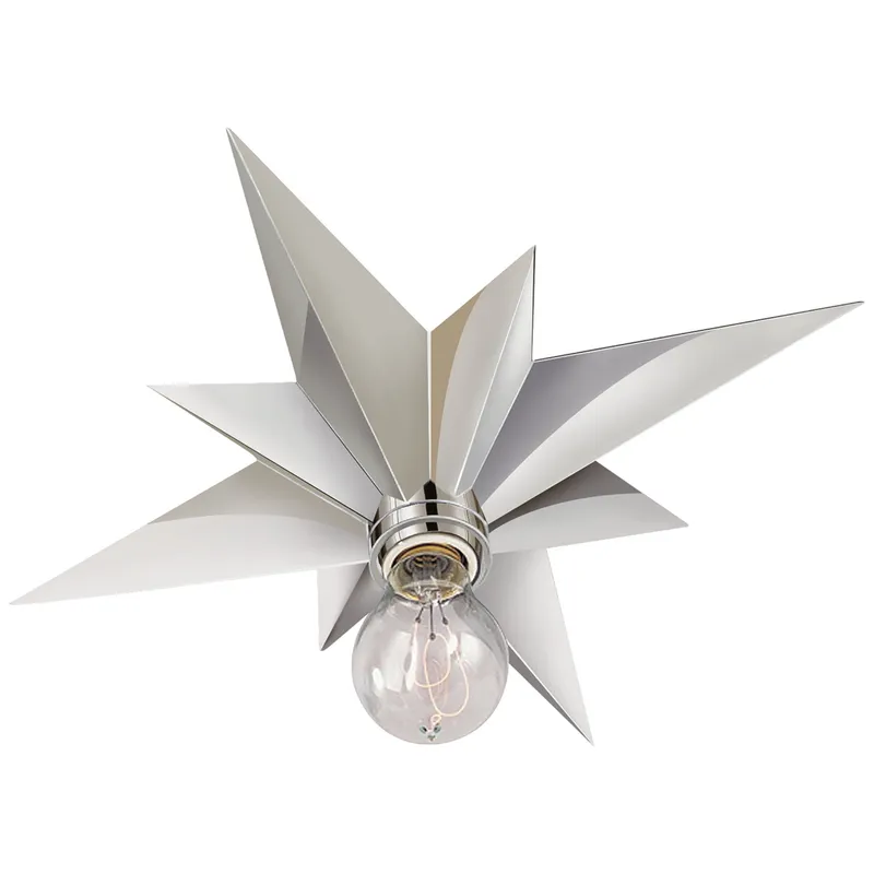 Eric Cohler Star Flush Mount in Polished Nickel Ceiling Light W14.5" x H2.5"