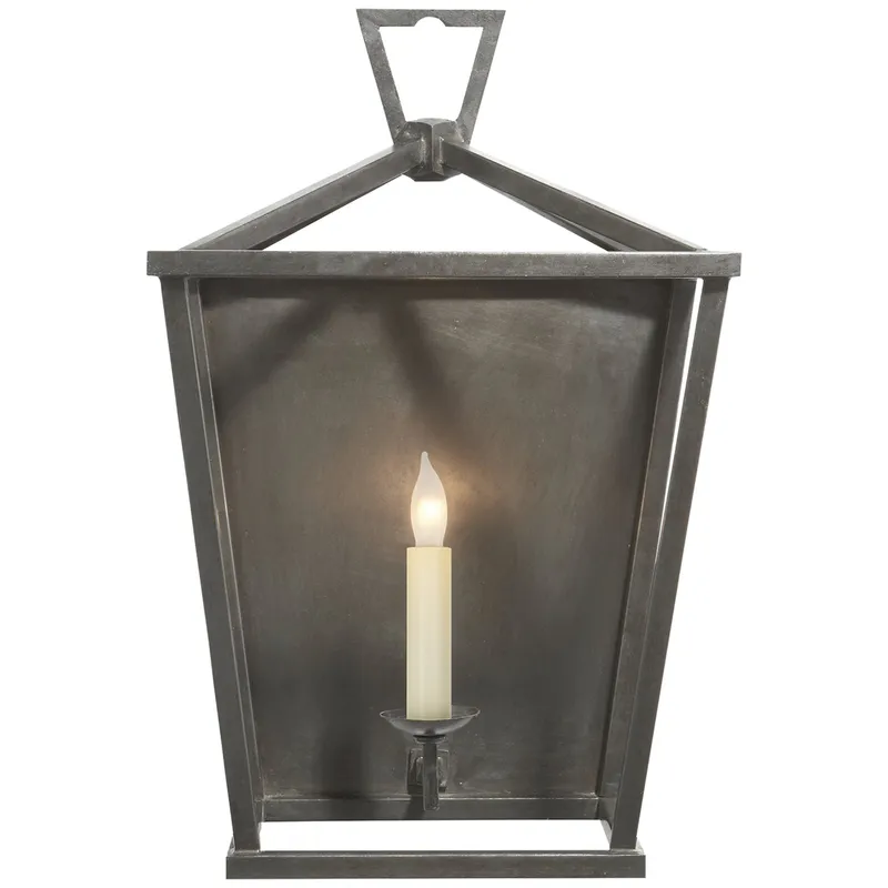 Chapman & Myers Darlana Wall Lantern in Aged Iron Wall Light W11" x H17"