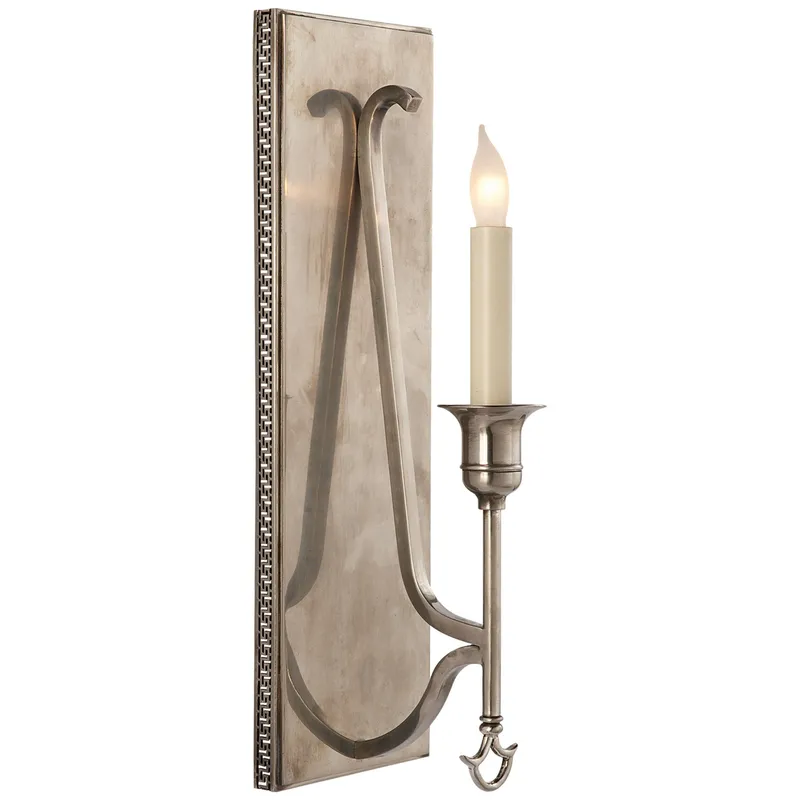 John Rosselli Savannah Sconce in Sheffield Nickel Wall Light W5" x H16"