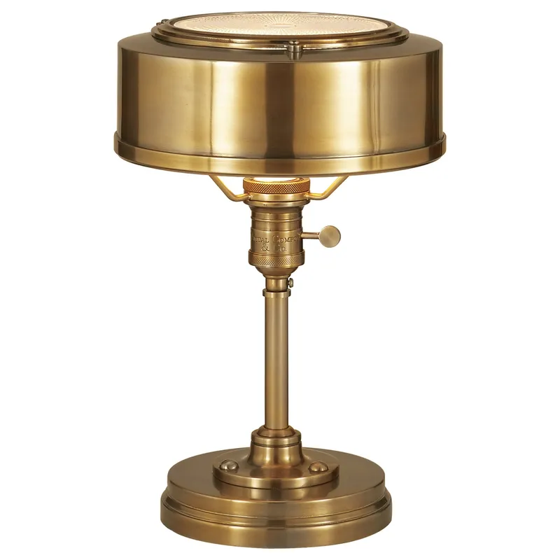 Thomas O'Brien Henley Task Lamp in Hand-Rubbed Antique Brass Table Lamp W8.5" x H13"