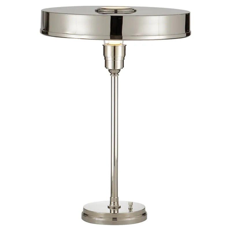 Thomas O'Brien Carlo Table Lamp in Polished Nickel W15.5" x H21"