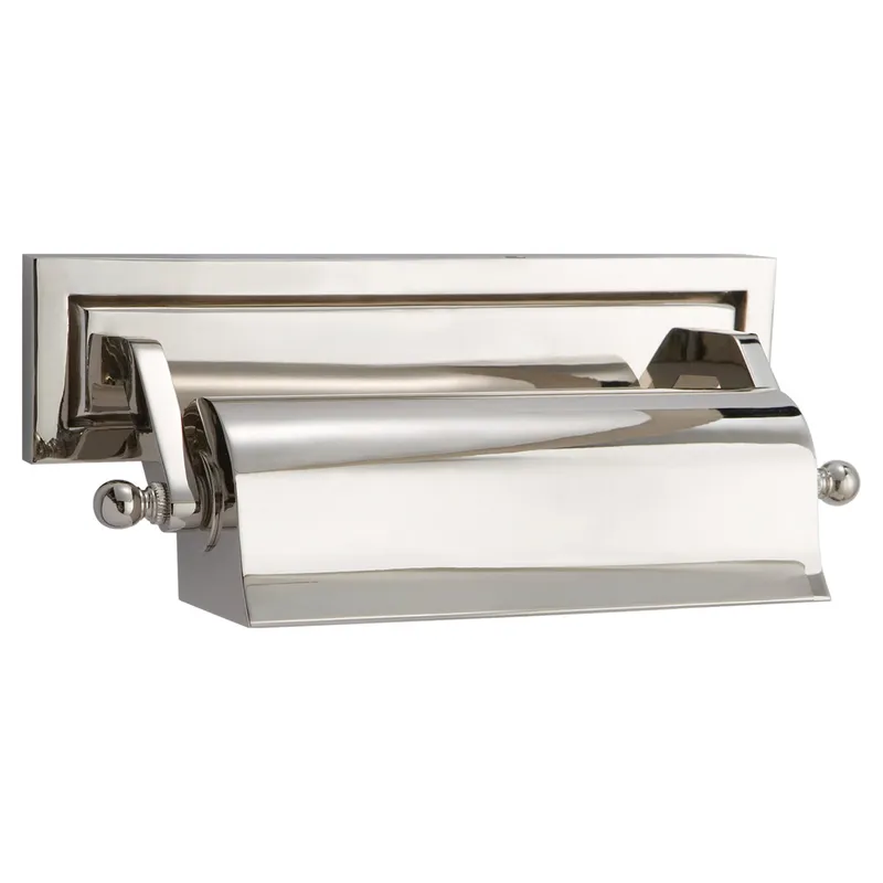 Thomas O'Brien Library 10" Picture Light in Polished Nickel Wall Light W10.75" x H4"