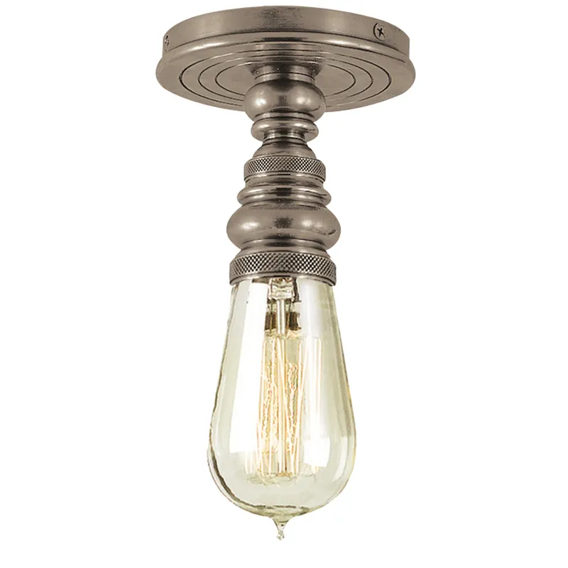 Chapman & Myers Boston Single Flush Mount in Antique Nickel Ceiling Light W5.5" x H8.5"