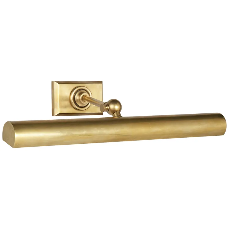 Chapman & Myers 18" Cabinet Maker's Picture Light in Hand-Rubbed Antique Brass Wall Light W18" x H3.5"