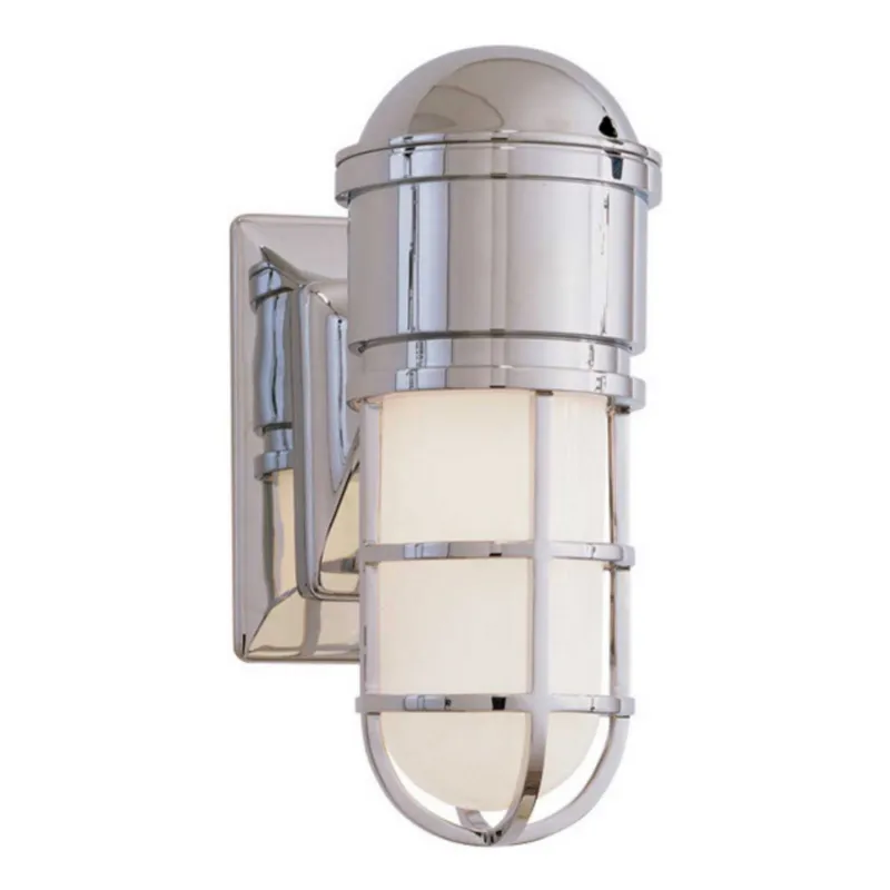 Chapman & Myers Marine Wall Light in Chrome with White Glass W4.5" x H10.5"
