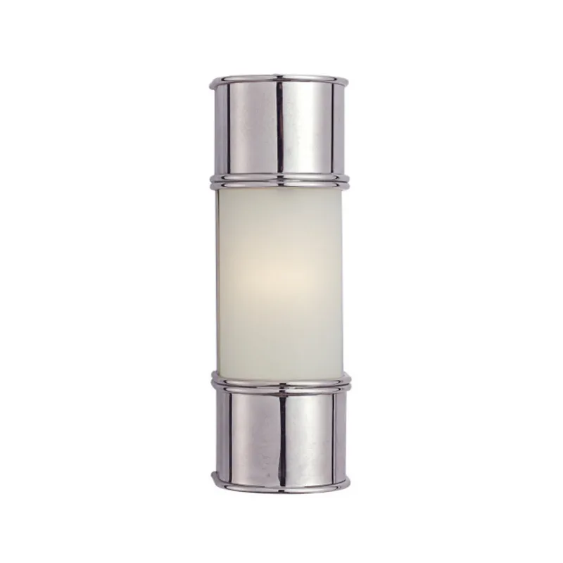 Chapman & Myers Oxford 12" Bath Sconce in Chrome with Frosted Glass Wall Light W3.75" x H12"