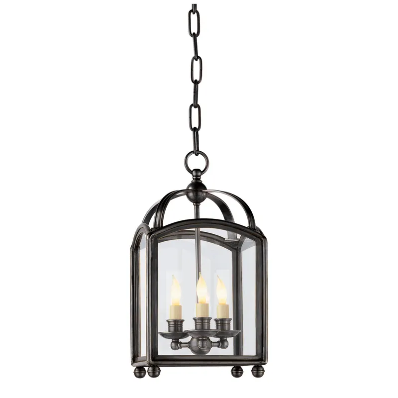 Chapman & Myers Arch Top Mini Lantern in Bronze Ceiling Light W8.25" x H16.75"