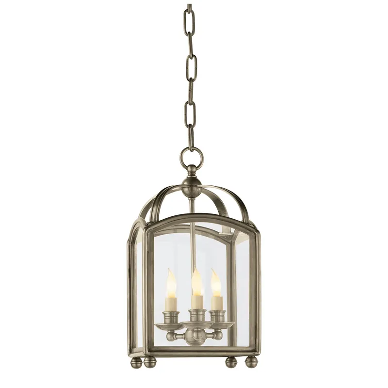 Chapman & Myers Arch Top Mini Lantern in Antique Nickel Ceiling Light W8.25" x H16.75"