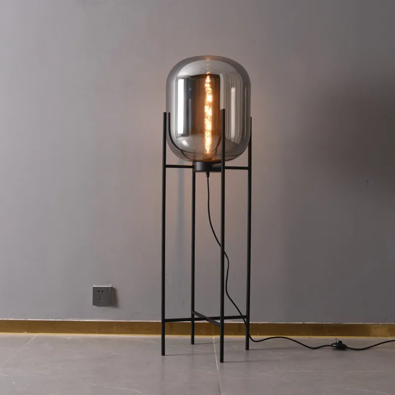Lily Summers Hand-Crafted Blown Glass Bubble Floor Lamp